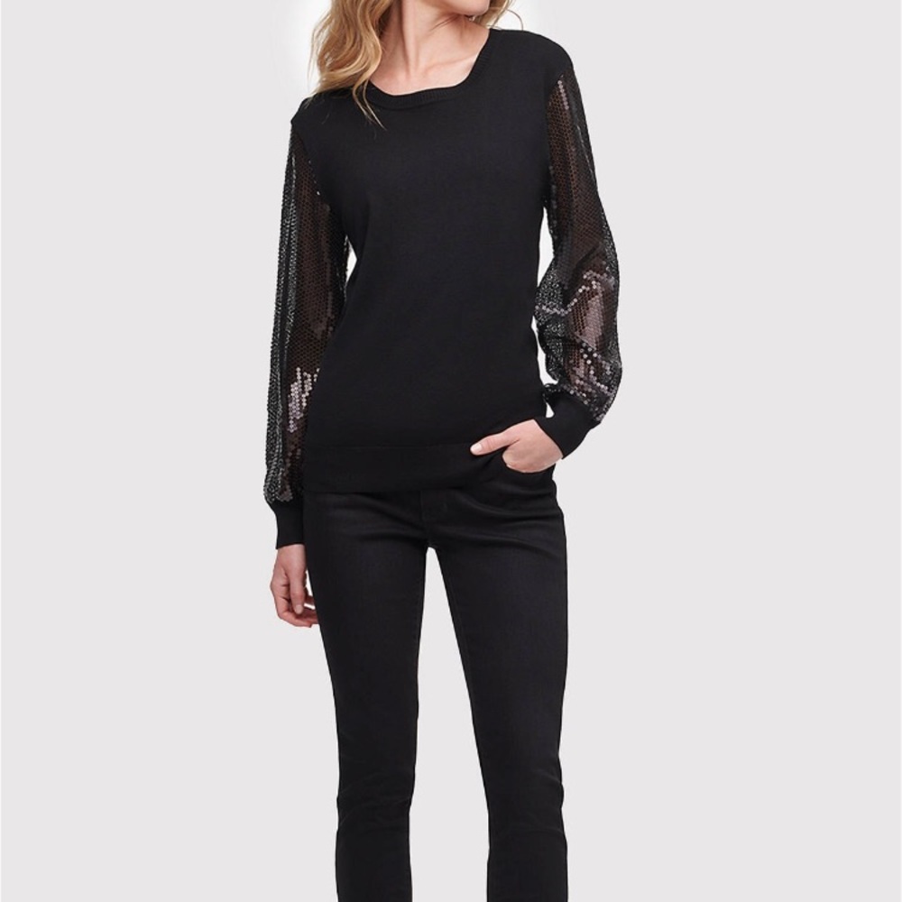 NWT DKNY sequin sleeve sweater size XS